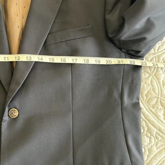 Joseph & Feiss Gold Blazer, Navy , 44 Reg 100% WORESTER WOOL EXECUTIVE Fit - Picture 14 of 16